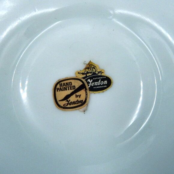 Fenton Silver Crest Spanish Lace Bowl Violets In The Snow 10 Inch Console - Picture 6 of 12